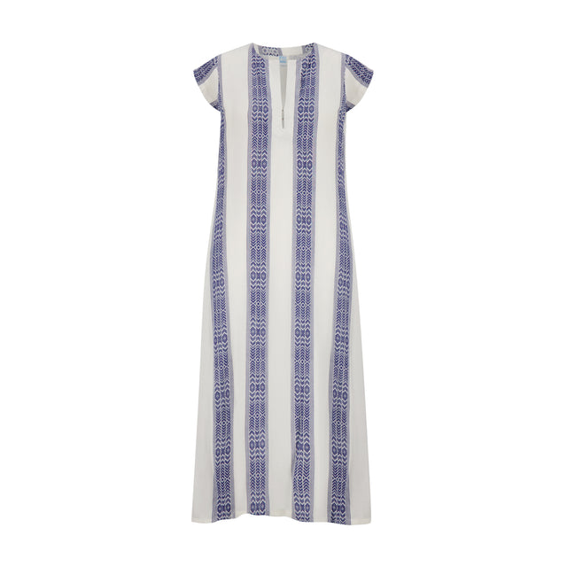 Mer St Barth Noa Women's Maxi Kaftan Navy Stripe