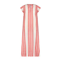 Noa Womens Maxi Kaftan Red Dobby Stripe