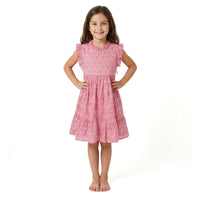 Ondine Ruffle Dress Pink Palm