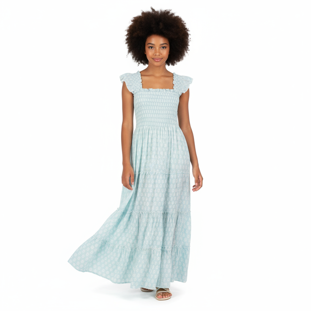 Mer St Barth Paloma Women's Maxi Dress Seafoam Booty