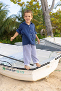 Mer St Barth Remi Boy's Button Front Shirt Lapis Blue