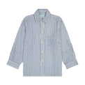 Mer St Barth Remi Boy's Button Front Shirt Marine Stripe