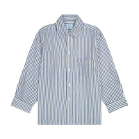 Mer St Barth Remi Boy's Button Front Shirt Marine Stripe