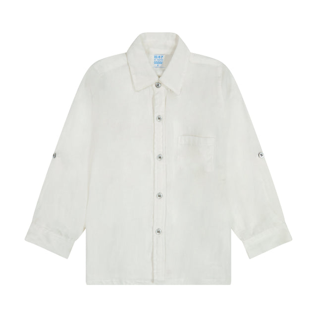 Mer St Barth Remi Boy's Button Front Shirt White