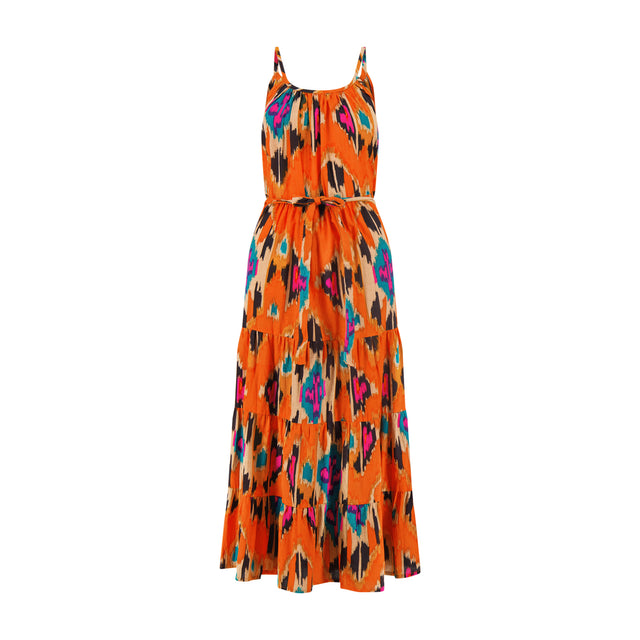 Mer St Barth Sabine Women's Maxi Dress Fiesta Sunset Ikat
