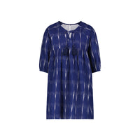 Mer St Barth Sara Girls' Popover Dress Indigo Ikat