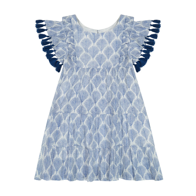 Mer St Barth Sophie Girls' Tassel Dress Navy Feather