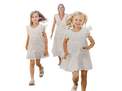 Mer St Barth Sophie Girls' Tassel Dress White Eyelet