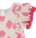 Mer St Barth Sophie Girls' Tassel Dress White Pink Ikat