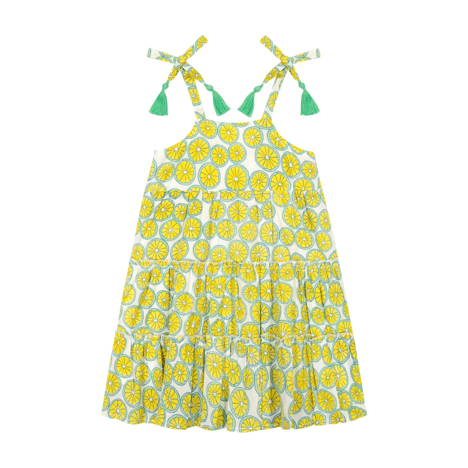 Bella Girl's Shoulder Tie Sundress Citrus Yellow