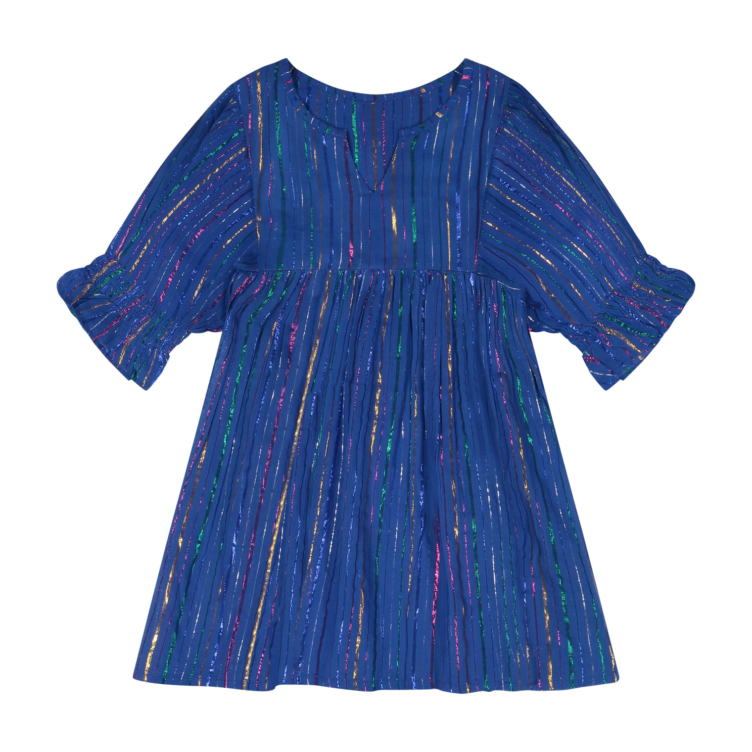 Vivienne Dress Marine Lurex Stripe