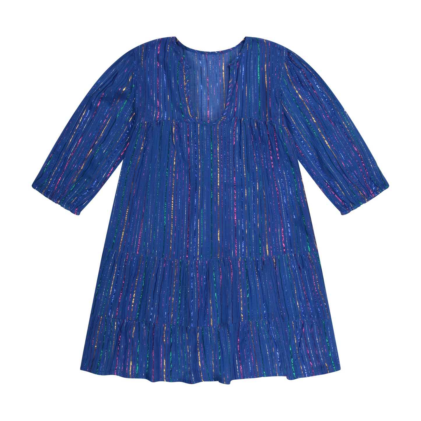 Veronique Women's Dress Marine Lurex Stripe- final sale
