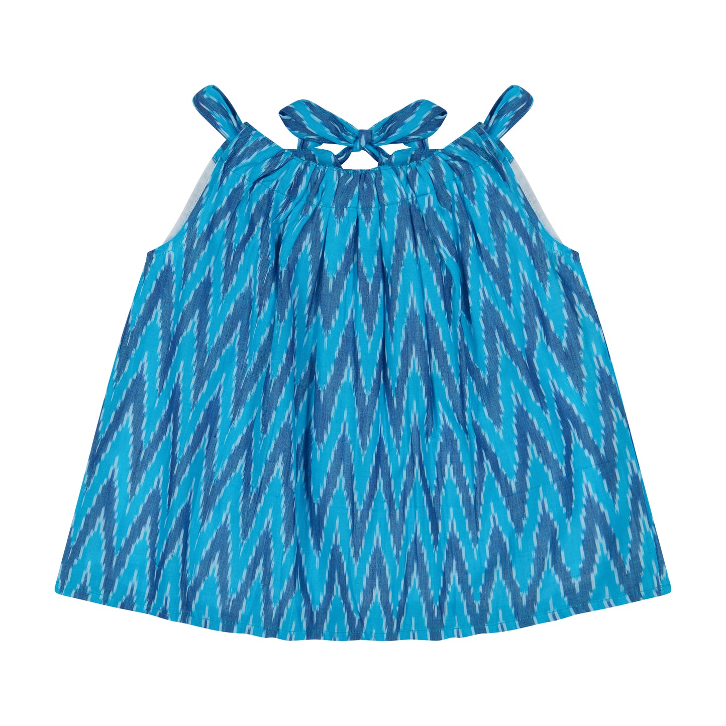 Colette Girl's Top And Short Set Turquoise Blue Ikat - final sale
