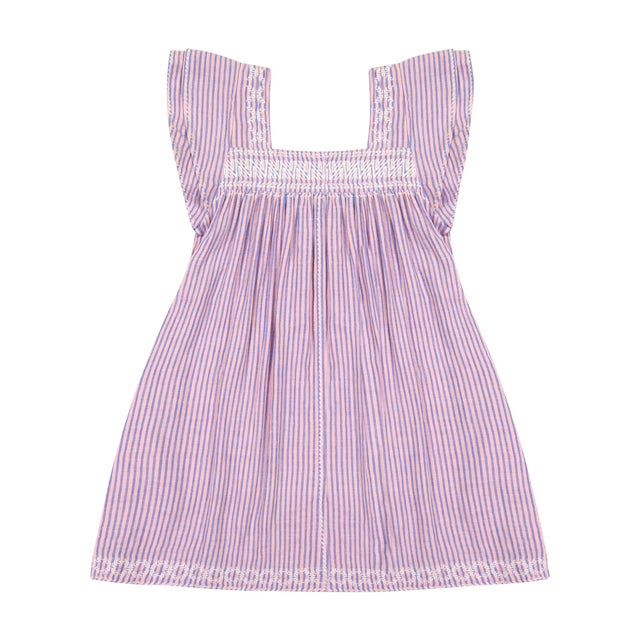 Mini Sandrine Women's Dress Pink Blue Stripe