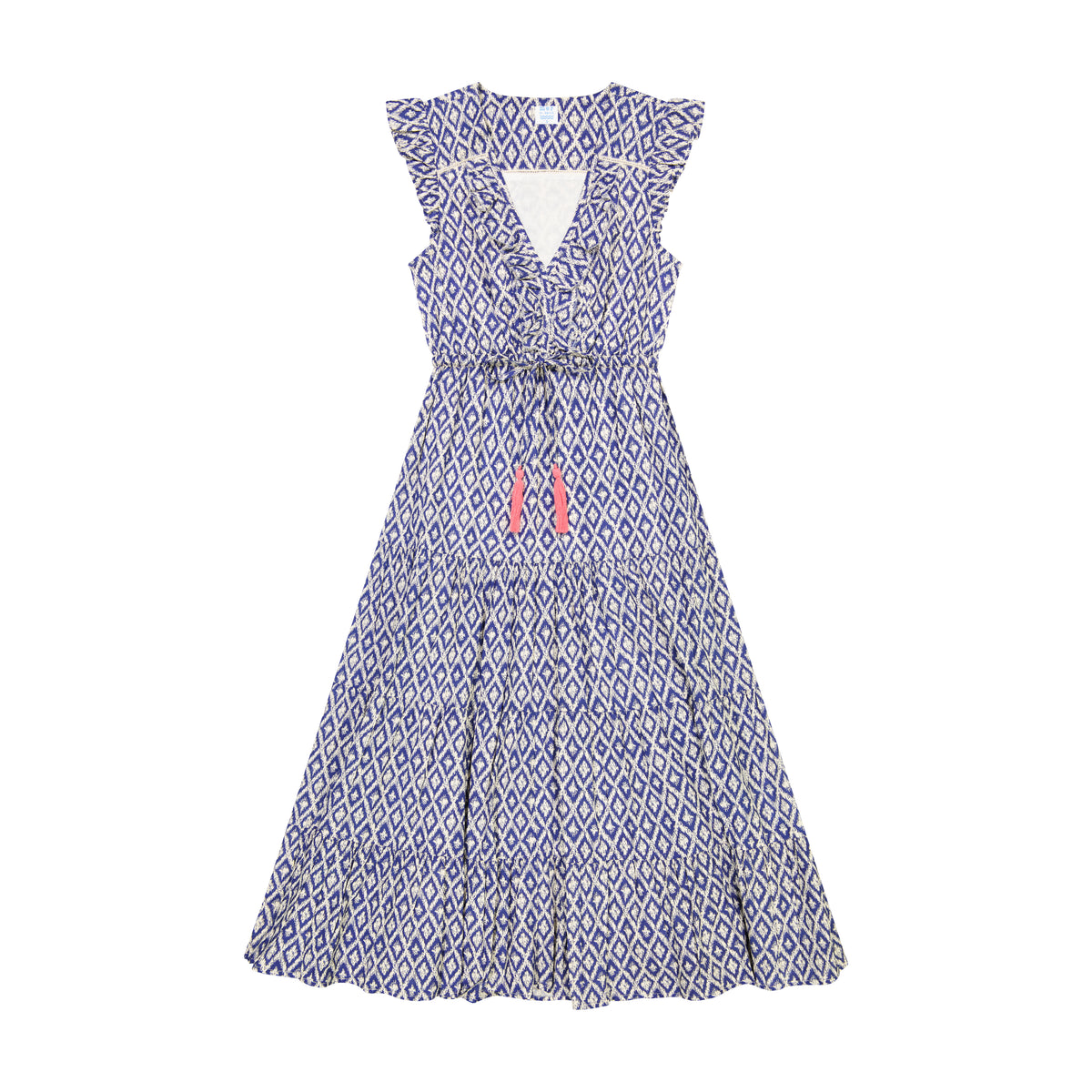 Mer St Barth Giselle Women's Maxi Dress Navy Ikat