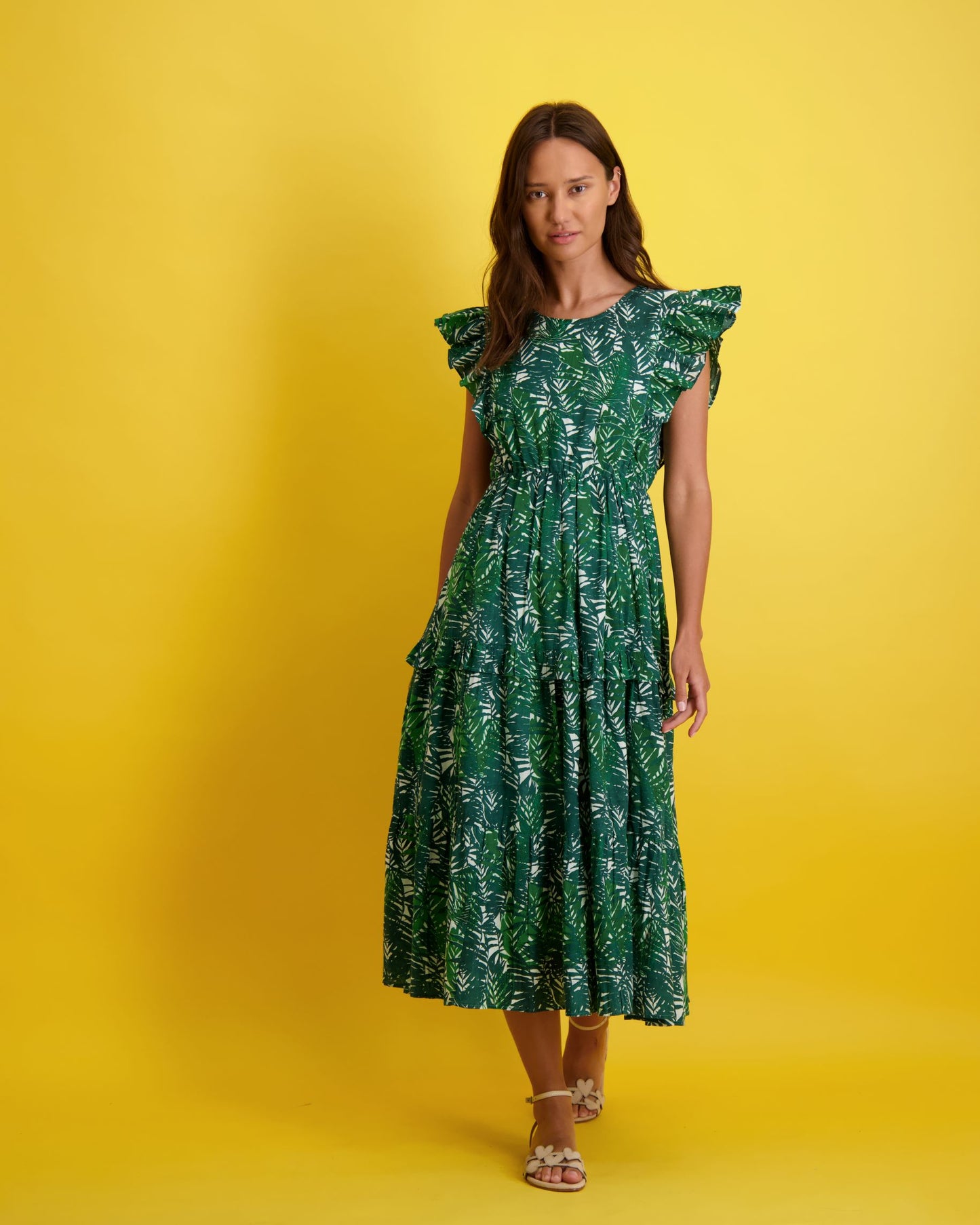 Alexi Women's Maxi Dress Emerald Palm