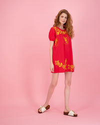 Camille Women's Embroidery Tunic Dress Scarlett