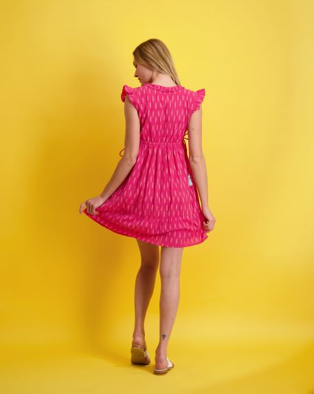 Coralie Women's Dress Fuschia Ikat- final sale