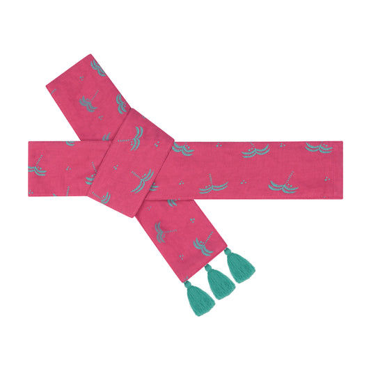 Embroidery Belt Swaying Palm Pink - final sale