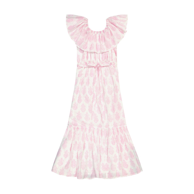 Benoite Women's Off-The-Shoulder Maxi Dress Pink Paisley
