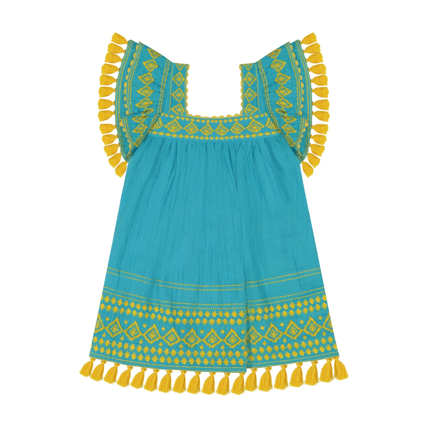 Serena Girl's Tassel Dress Ethereal Blue - final sale