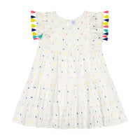 Sophie Girl's Tassel Dress Confetti Swiss Dot