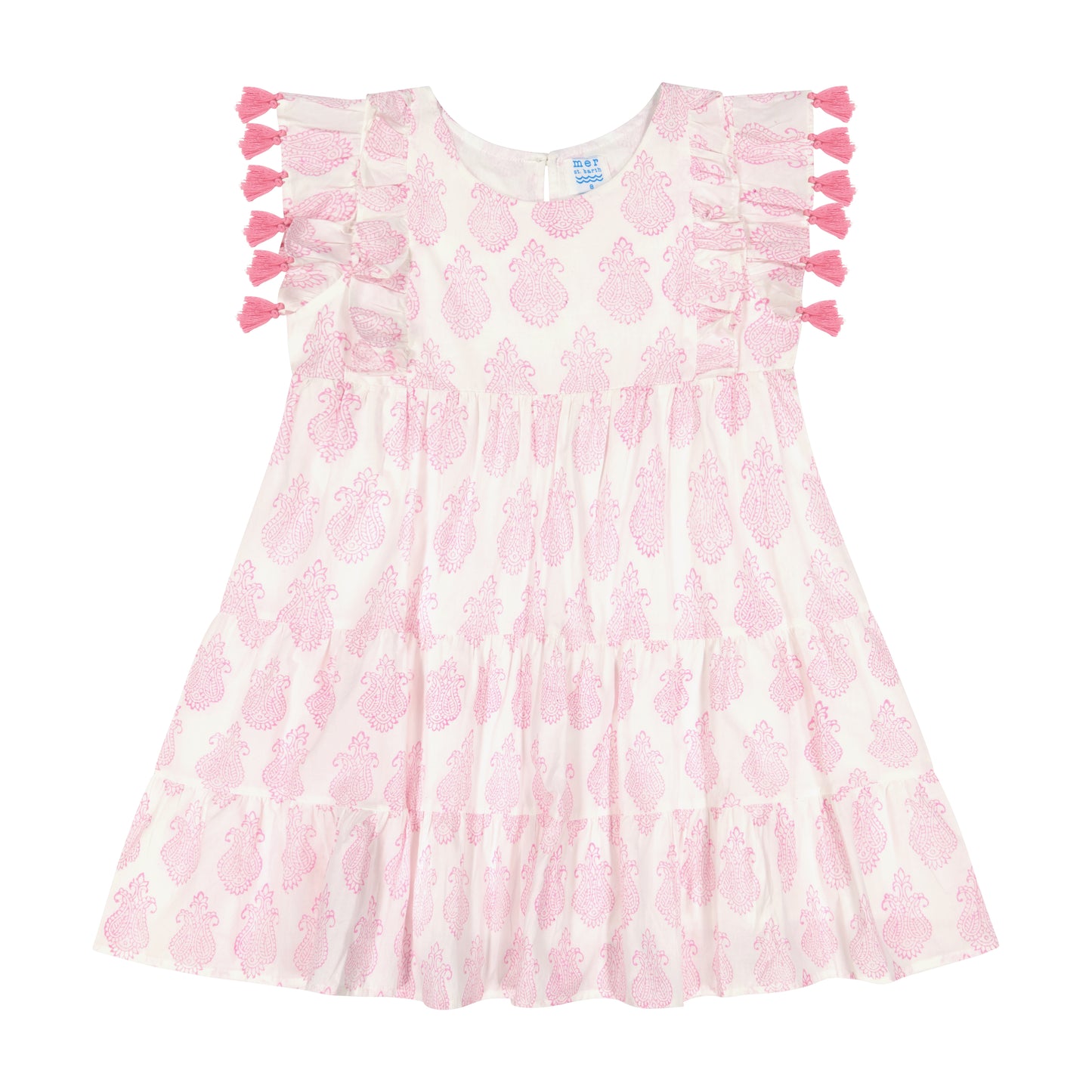 Sophie Girl's Tassel Dress Pink Paisley- final sale