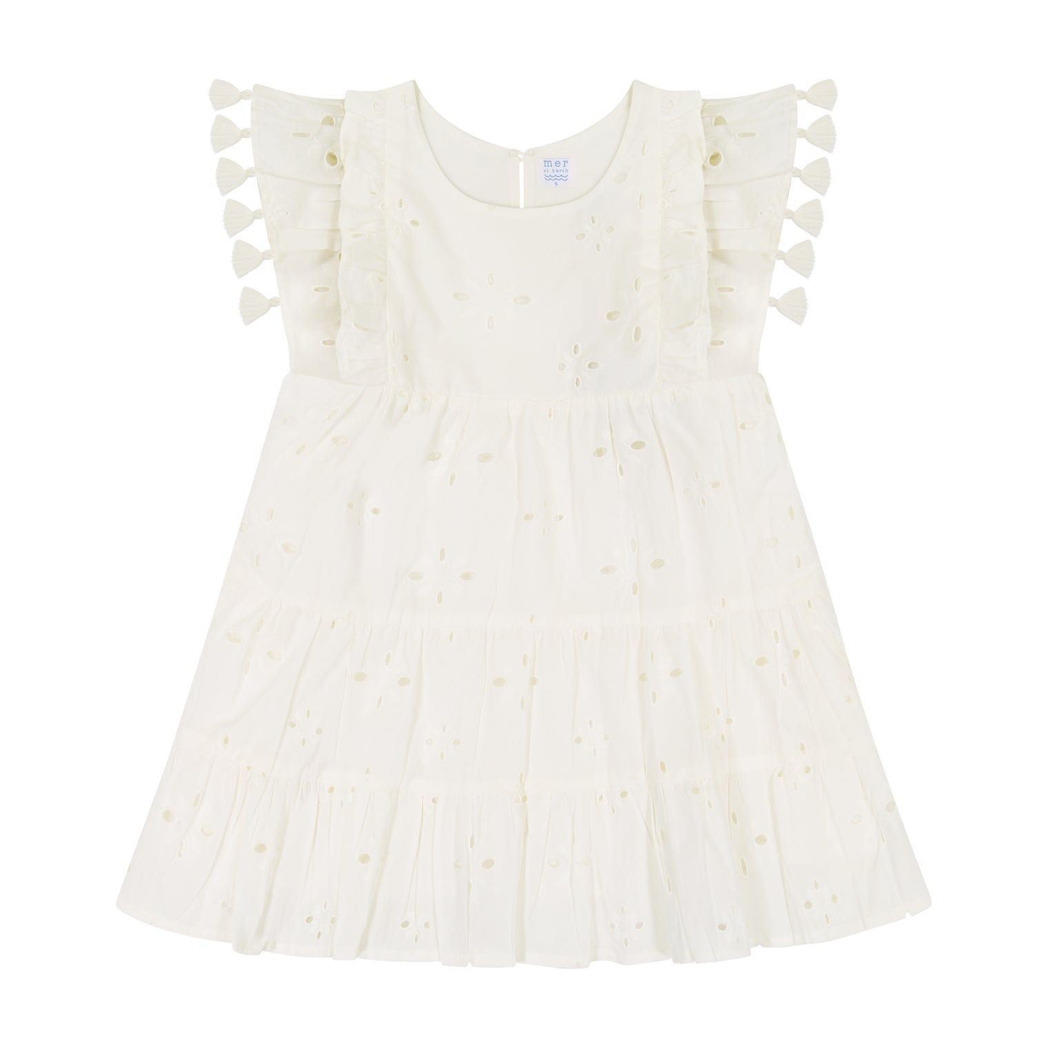 Sophie Girl's Tassel Dress Ivory Eyelet