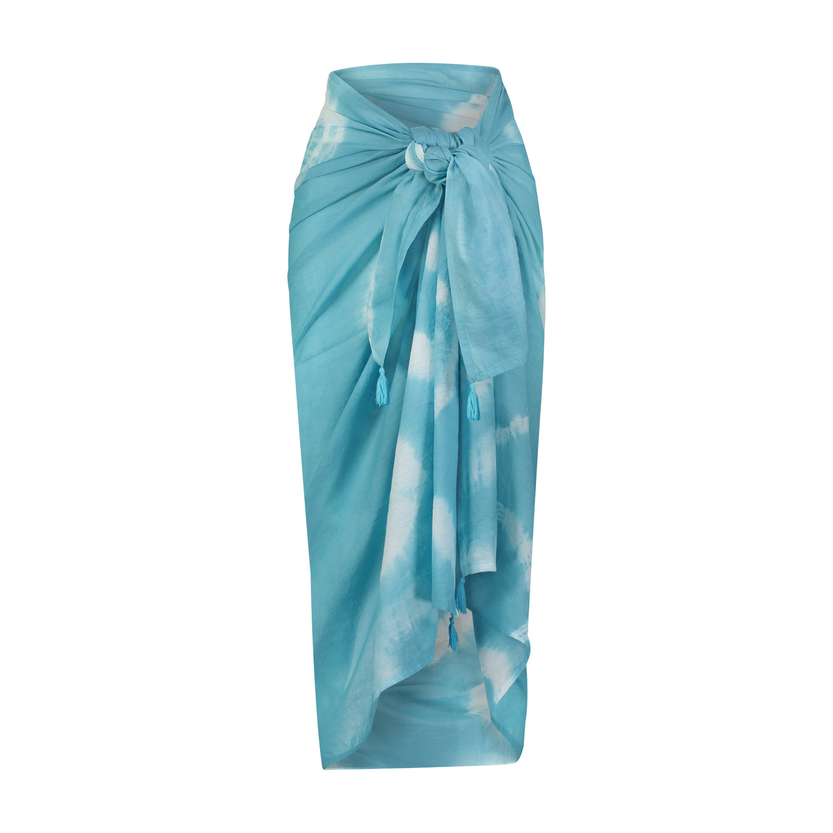 Mer St Barth Cotton Saline Pareo Aqua Tie-Dye