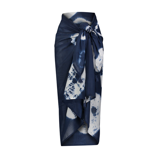 Mer St Barth Cotton Saline Pareo Indigo Tie-Dye