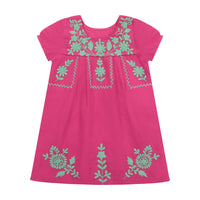 Camille Women's Embroidery Tunic Dress Hibiscus