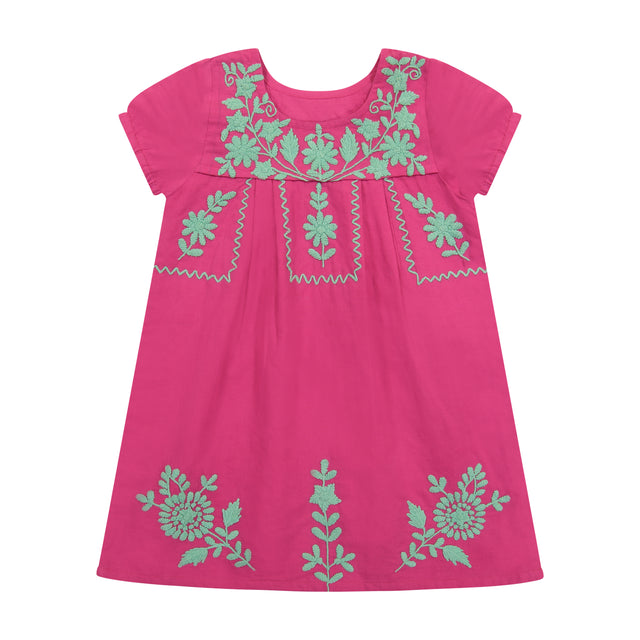 Camille Women's Embroidery Tunic Dress Hibiscus