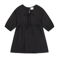 Mer St Barth Sara Girls' Popover Dress Black Eyelet